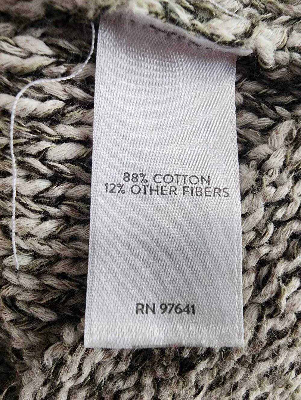 Pure Jill Cozy Open-Front Gray Marled Knit Sweater Cardigan SZ Large